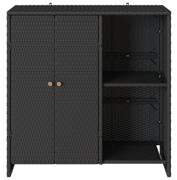 Tároló Szekrény Fekete 100x36x102 cm Rattan