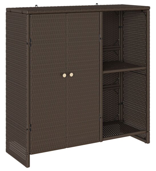 Tárolószekrény polcokkal ajtóval Barna 100 x 36 x 102 cm Rattan