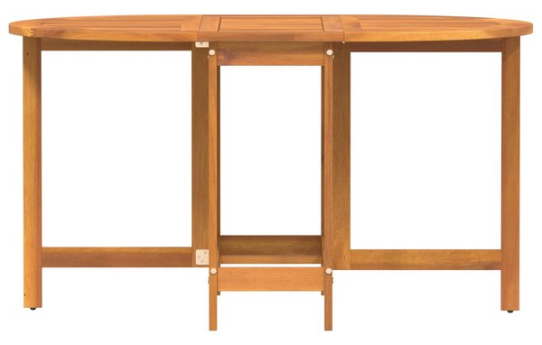 Hajtogatható Pillangó Kerti Asztal 110x60x72 cm Tömör Akáciából Készült, Ovális