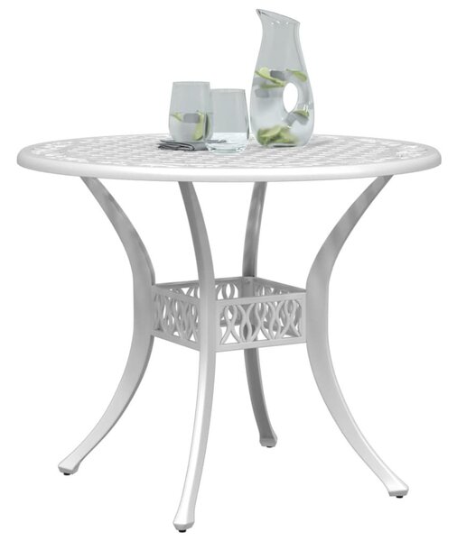 VidaXL fehér öntött alumínium kerti asztal Ø90x75 cm