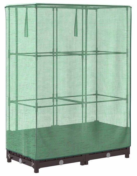 Rattan megjelenésű magaságyás melegháztakaróval 80x40x123 cm