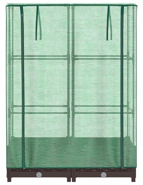 Rattan megjelenésű magaságyás melegháztakaróval 80x40x123 cm