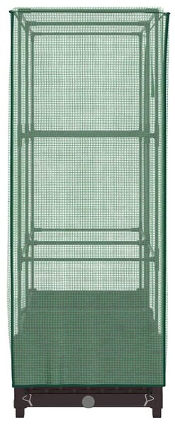 Rattan megjelenésű magaságyás melegháztakaróval 80x40x123 cm