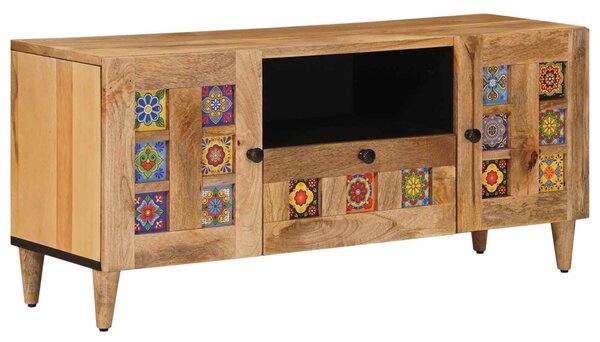 TV szekrény Természetes 105 x 33,5 x 46 cm Tömör Mangófát