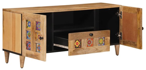 TV szekrény Természetes 105 x 33,5 x 46 cm Tömör Mangófát