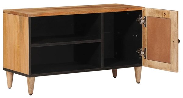 TV szekrény ajtóval Természetes 80 x 33 x 46 cm Tömör Mangófát