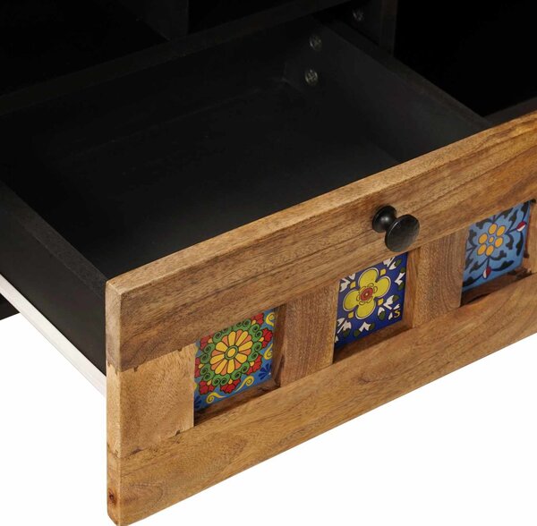 TV szekrény fiókkal Természetes 100 x 33 x 46 cm Tömör Mangófát