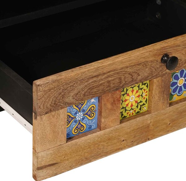 TV szekrény fiókkal Természetes 80 x 33 x 46 cm Tömör Mangófát