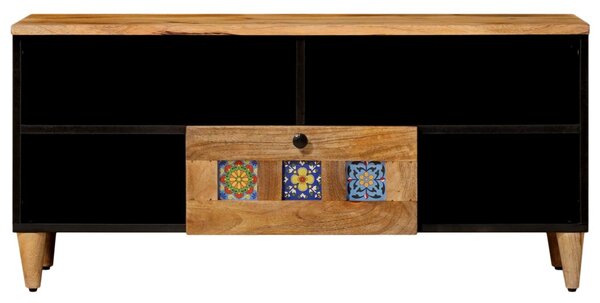 TV szekrény fiókkal Természetes 100 x 33 x 46 cm Tömör Mangófát