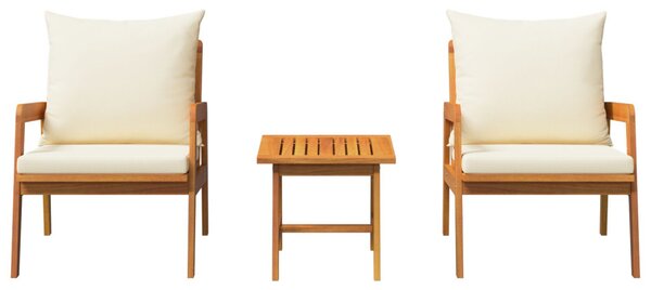 Bisztró készlet párnával 3 pcs Barna Tömör Akácfa