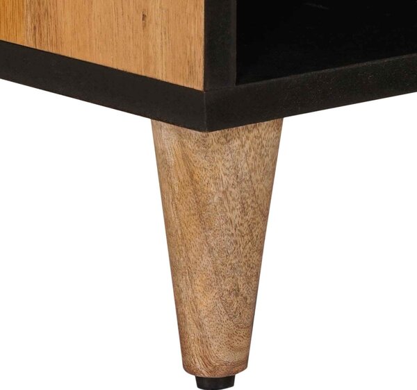 TV szekrény ajtóval Természetes 80 x 33 x 46 cm Tömör Mangófát