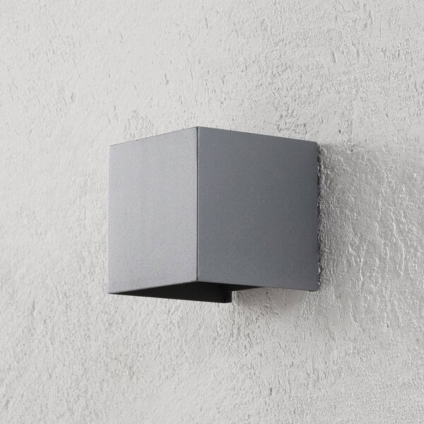 ORION LED kültéri fali világítás Cube, antracit, fém, 10 cm, fel/le, Alu / szürke / cink, Alumínium, Modern