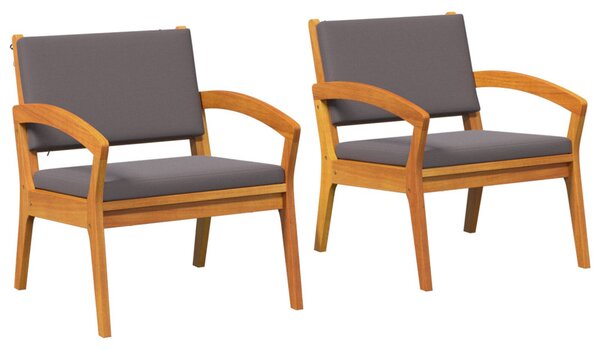 Kerti Szék párnával 2 pcs Olaj Természetes Tömör Akácfa