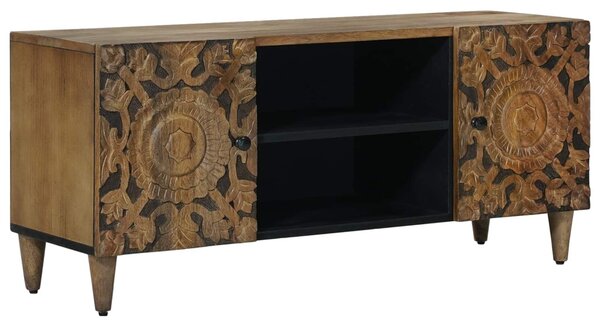TV szekrény tárolóval Barna 105 x 33,5 x 46 cm Tömör Mangófát