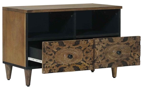 TV szekrény tárolóval Barna 70 x 33,5 x 46 cm Tömör Mangófát
