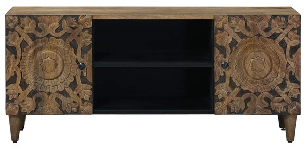 TV szekrény tárolóval Barna 105 x 33,5 x 46 cm Tömör Mangófát