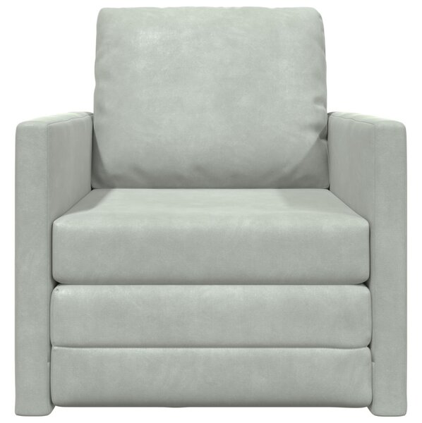 Egyszemélyes Floor Sofa Átalakítható Szövet 74x77x81 cm Világosszürke