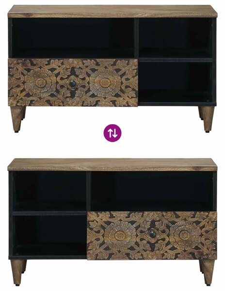 TV szekrény fiókkal Barna 80 x 33,5 x 46 cm Tömör Mangófát