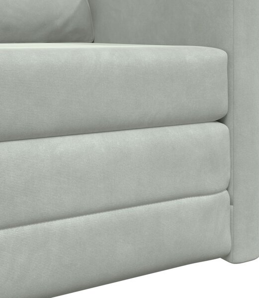 Egyszemélyes Floor Sofa Átalakítható Szövet 74x77x81 cm Világosszürke