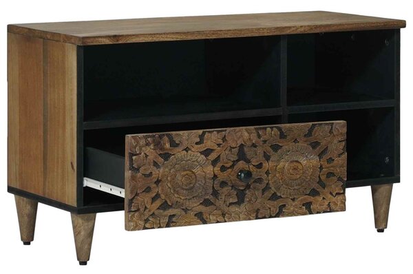 TV szekrény fiókkal Barna 80 x 33,5 x 46 cm Tömör Mangófát
