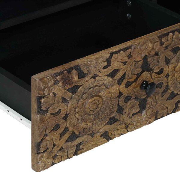 TV szekrény fiókkal Barna 80 x 33,5 x 46 cm Tömör Mangófát