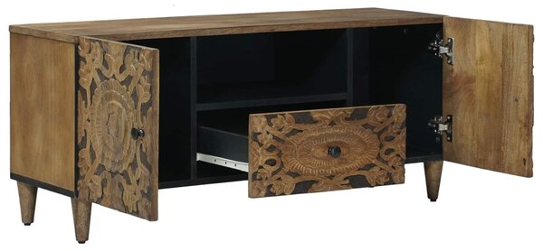 TV szekrény fiókkal Barna 105 x 33,5 x 46 cm Tömör Mangófát