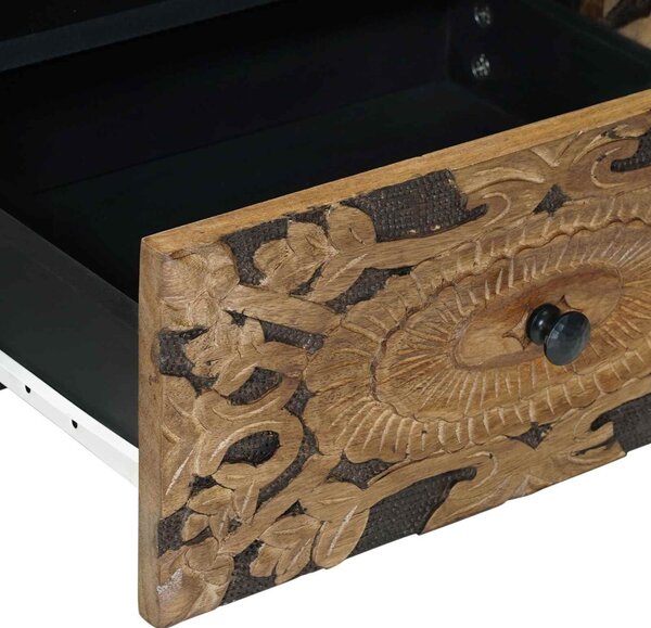 TV szekrény fiókkal Barna 105 x 33,5 x 46 cm Tömör Mangófát