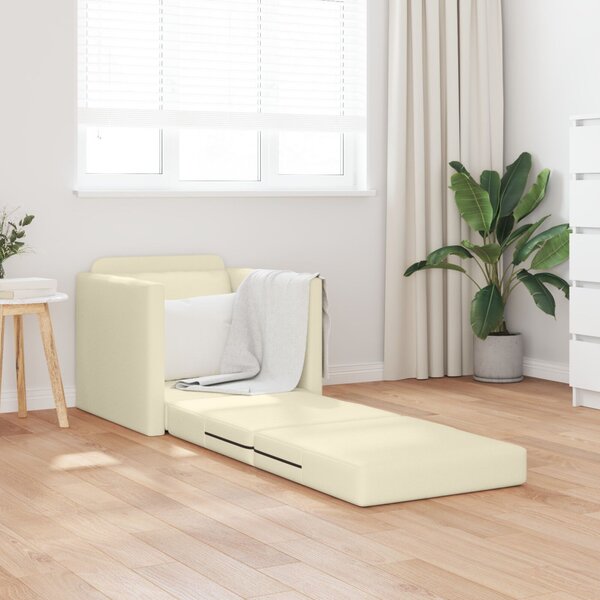 VidaXL Kanapéágy 60cm Krém Mübőr