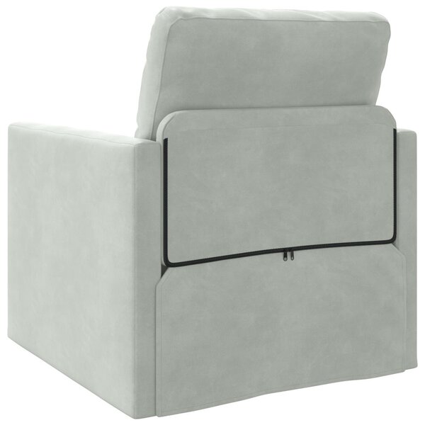 Egyszemélyes Floor Sofa Átalakítható Szövet 74x77x81 cm Világosszürke