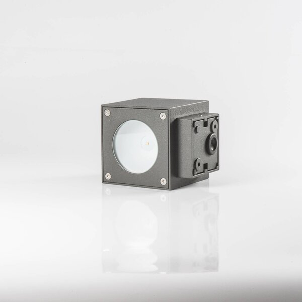 Lucande LED kültéri fali lámpa Jarno, antracit, 2 darabos szett, fém, 9cm, Fekete, Alumínium, Modern