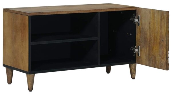 TV szekrény polcokkal Barna 80 x 31,5 x 46 cm Tömör Mangófát