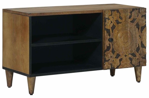 TV szekrény polcokkal Barna 80 x 31,5 x 46 cm Tömör Mangófát