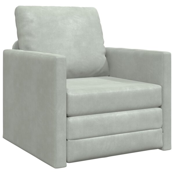 Egyszemélyes Floor Sofa Átalakítható Szövet 74x77x81 cm Világosszürke