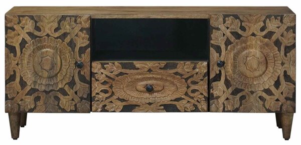 TV szekrény fiókkal Barna 105 x 33,5 x 46 cm Tömör Mangófát