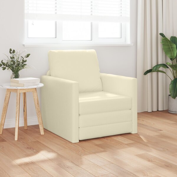 VidaXL Kanapéágy 60cm Krém Mübőr