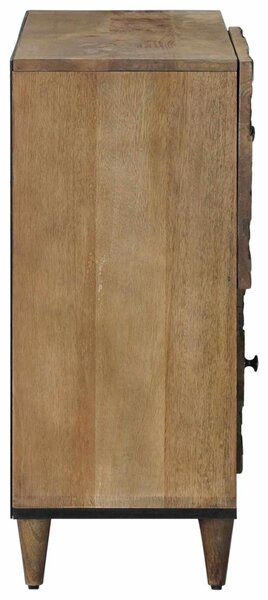 Széf tárolóval ajtóval Barna 80 x 33,5 x 75 cm Tömör Mangófát