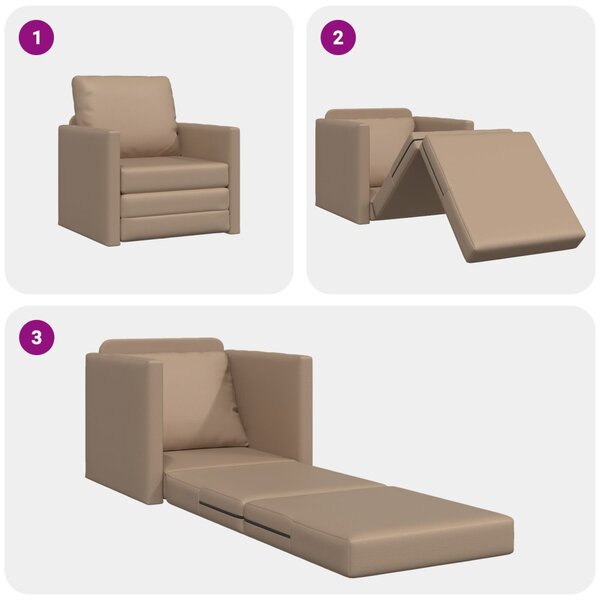 VidaXL Kanapéágy 60cm Cappuccino Mübőr