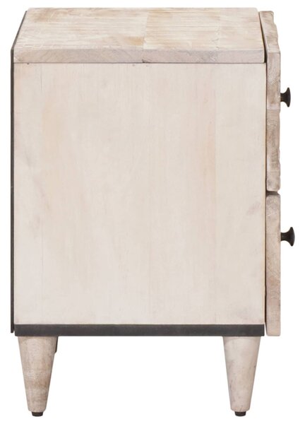 Éjjeliszekrény 2 pcs Fehér 40 x 33,5 x 46 cm Tömör Mangófát
