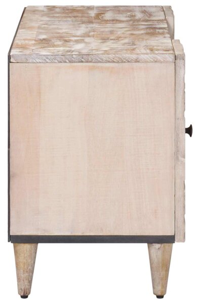 TV szekrény tárolóval Fehér 105 x 33,5 x 46 cm Tömör Mangófát
