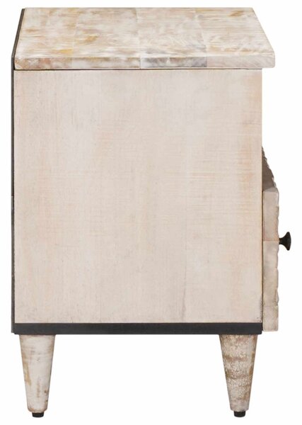 TV szekrény tárolóval Fehér 70 x 33,5 x 46 cm Tömör Mangófát