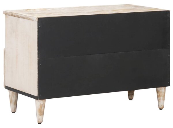 TV szekrény tárolóval Fehér 70 x 33,5 x 46 cm Tömör Mangófát