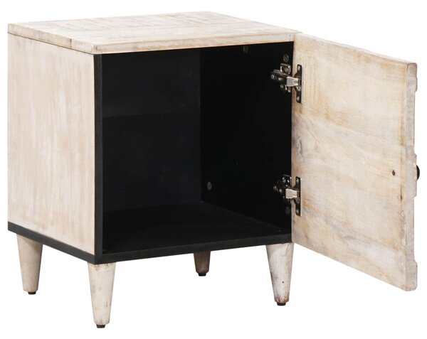 Éjjeliszekrény 2 db Fehér 40 x 33,5 x 46 cm Tömör Mangófát