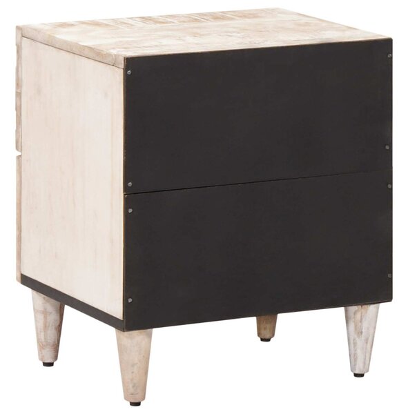 Éjjeliszekrény 2 pcs Fehér 40 x 33,5 x 46 cm Tömör Mangófát
