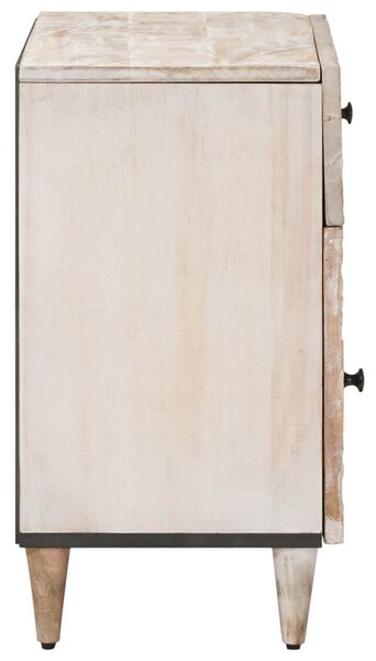 Ágytároló szekrény fiókkal Fehér 50 x 33 x 60 cm Tömör Mangófát