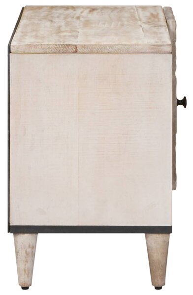 TV szekrény polcokkal Fehér 80 x 31,5 x 46 cm Tömör Mangófát