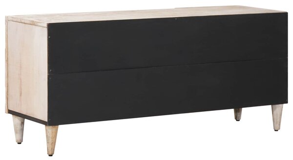 TV szekrény fiókkal Fehér 105 x 33,5 x 46 cm Tömör Mangófát