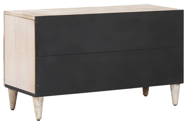 TV szekrény polcokkal Fehér 80 x 31,5 x 46 cm Tömör Mangófát