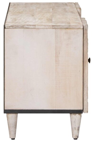 TV szekrény fiókkal Fehér 105 x 33,5 x 46 cm Tömör Mangófát