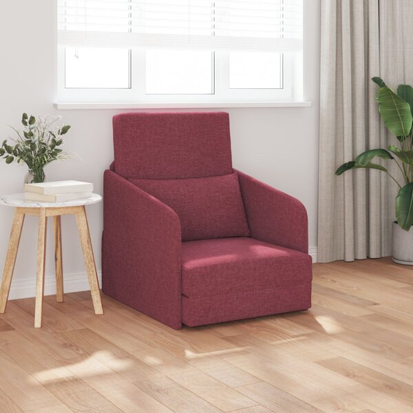 VidaXL Földi kanapéágy 2 az 1-ben Burgundi vörös 65x80x83 cm szövet
