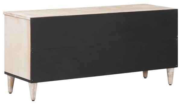 TV szekrény fiókkal Fehér 100 x 33,5 x 46 cm Tömör Mangófát